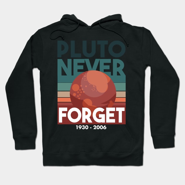 Never Forget Pluto Shirt Retro Style Funny Space Science Hoodie by deificusArt